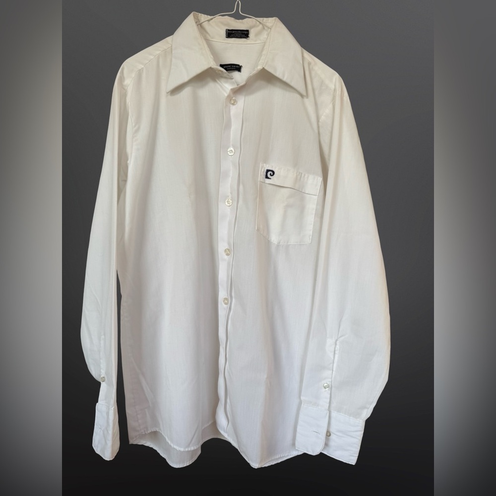 Vtg Men's Pierre Cardin Classic White Button Down Shirt